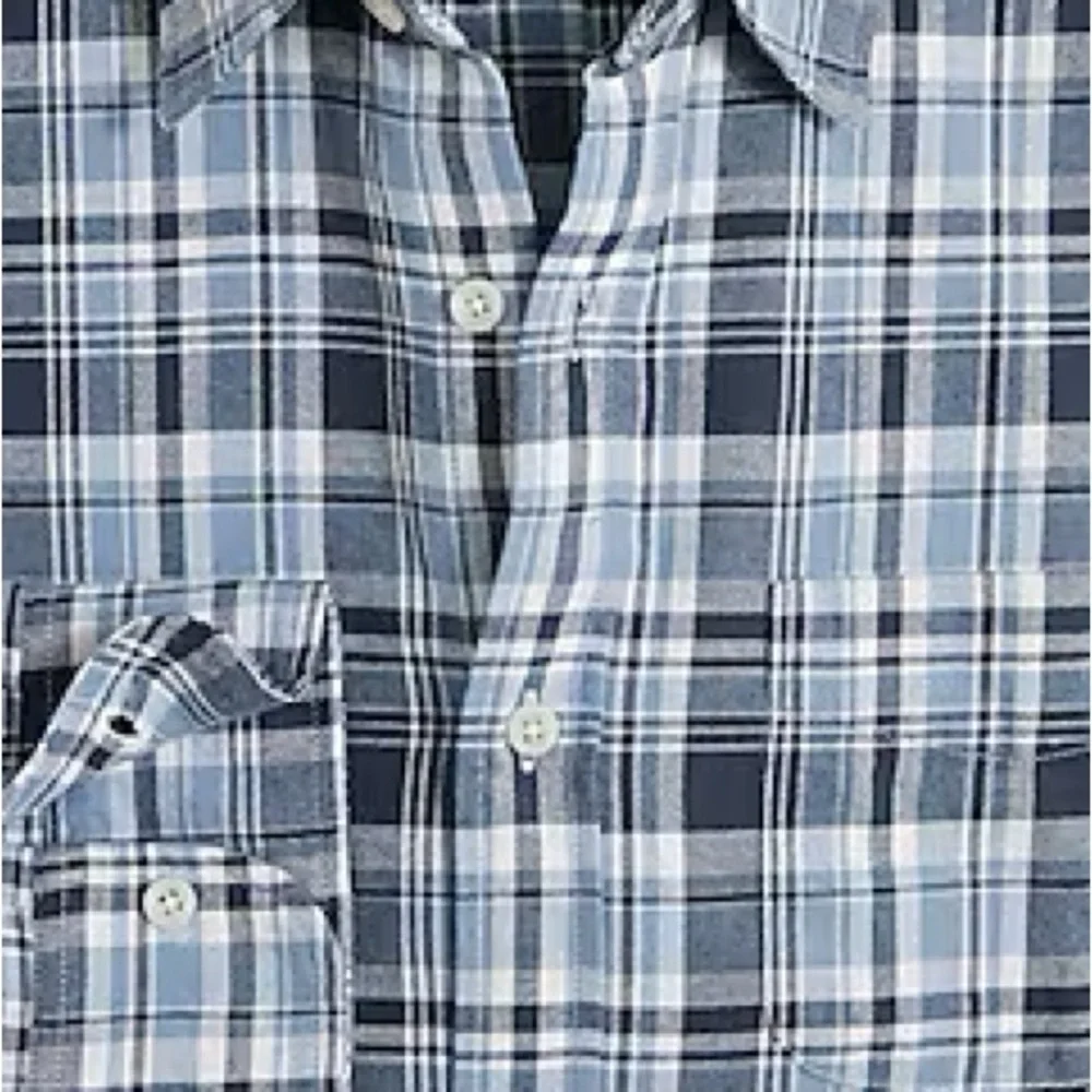 NWT J.Crew Men's Classic Plaid Flannel Shirt - Size L Gray Blue W